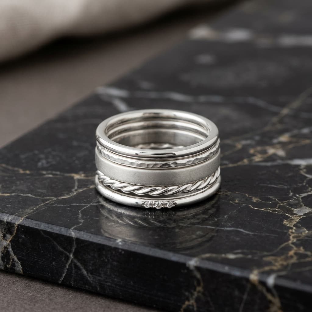 Stackable Silver Bands