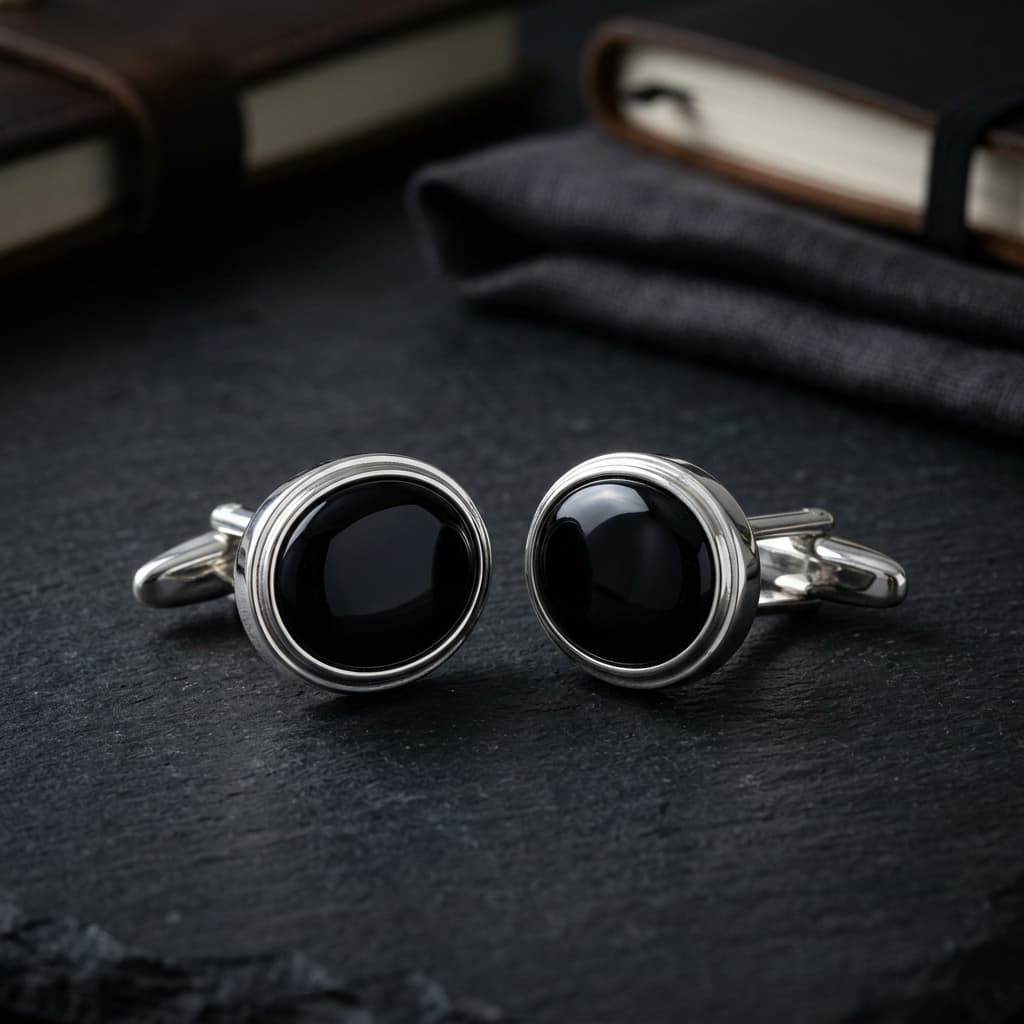 Onyx Cufflinks Duo