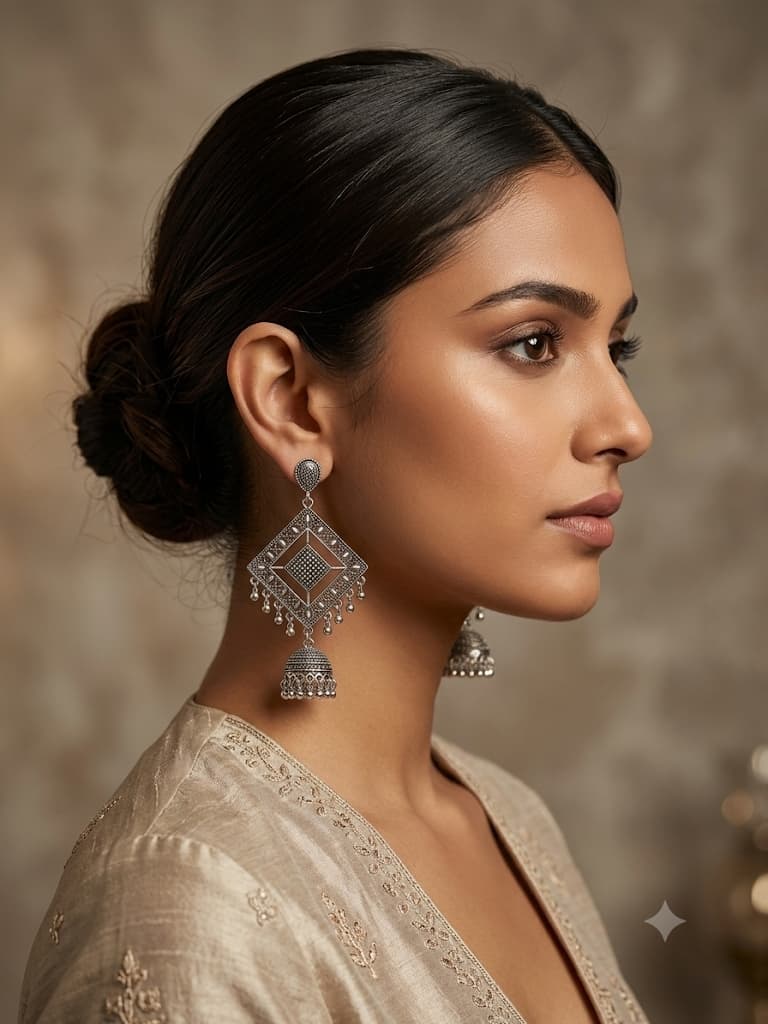 Geometric Diamond Lattice Oxidized Jhumka 3